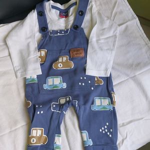 Navy Blue Fashion Dungree For Baby Boy