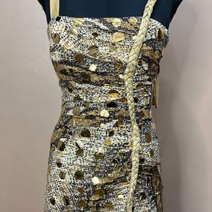 Golden Ruched Gown