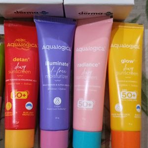 The Derma Co. & Aqualogica Sunscreen, Moisturizer