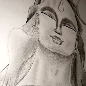 Adiyogi Shiv Ji Sketch.