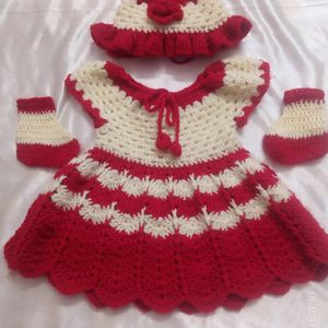 Woollen Baby Dress Set