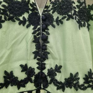 Green Fluorescent Festive Wear Gown