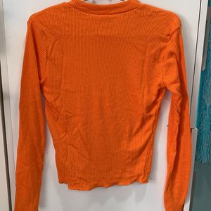 SSS Orange Full Sleeve Body Fit Top