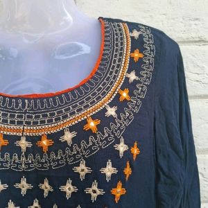 Beutiful Navy Blue Short Kurti💙