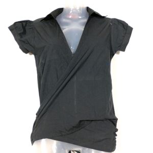 Black Collar Neck Tying Top (Women)