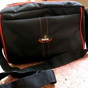 Office Sling BAG Men & Women- Black And Red Polyester