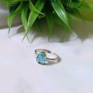 OFFER Pure Silver Sterling With Blue Topaz Ring