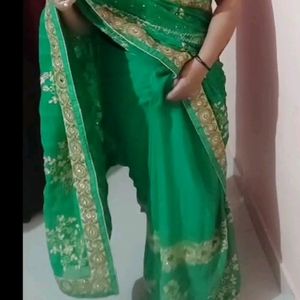 Party Wear Emboredrie Saree