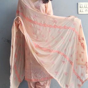 Very Beautiful Peach Colour Full Salwar Suit