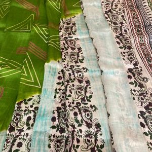 Pure Silk Block Printed Saree