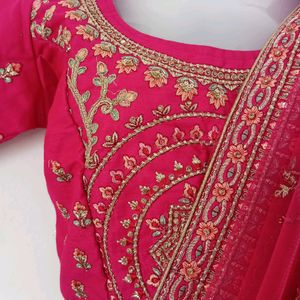 Machine Embroidery Lehenga Choli (Women)