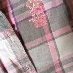 Pink Grey Chex Extra Small Shirt