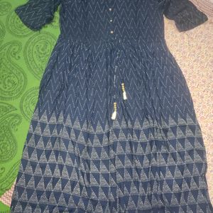 Navy Blue Cotton Kurta