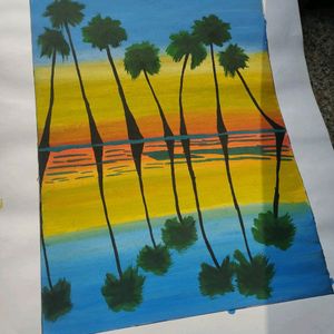 Beautiful Coconut Tree Shadow Painting 🌴❤️