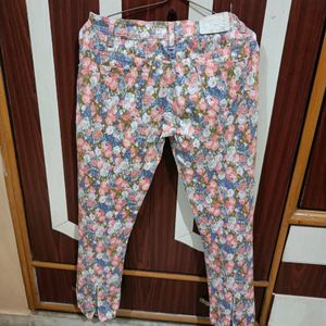 Floral Print Girlish Jean