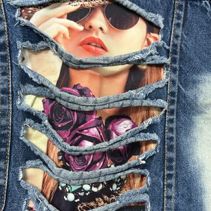 Women Crop Denim Jacket