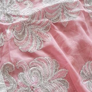 Peach Embroidered Saree