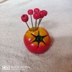 Artificial Fruit Shaped Mini Forks (Tomato Set)