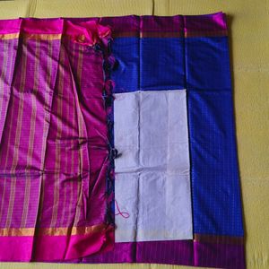 Blue and Magenta Silk Saree – Perfect for Occasion