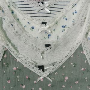 (4)Coquette Lace Trimmed Pinterest Tops