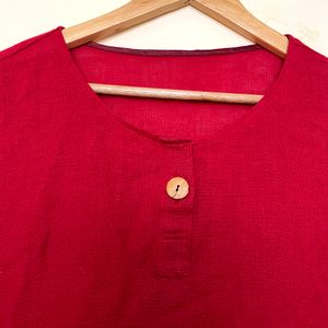 Red Khadi Top