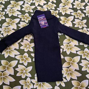 Turtle Neck Sweater For Babies Black