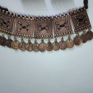 Ethnic Set Oxidized Necklace And Earring