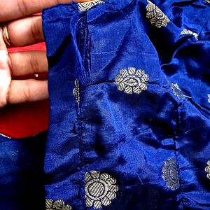 Red And Blue Saree