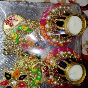 Diwali Gifting Pack Of Beautiful Candle And Stand