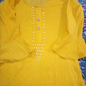 Yellow Kurti For Girls