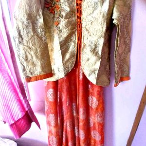 Gown With Ethenic Jacket