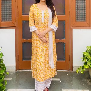 Navratri Yellow Suit Set Of 3