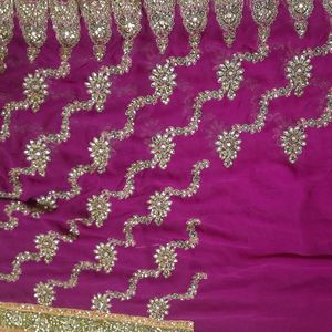 Beautiful Saree With Stone Work