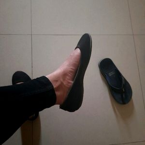 ❗️❗️FREE DELIVERY❗️❗️BATA BLACK FLATS BELLIES