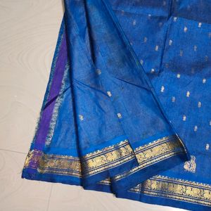 Blue Pure Kanchi Pattu Saree 💙