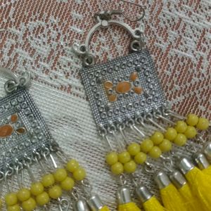 Yellow Colour Earrings.