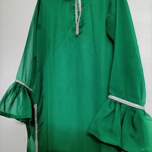 Frill Sleeves Georgette Kurti 💚💚🍏🍏