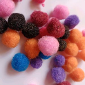 Multicolour Pompom Balls For Crafts