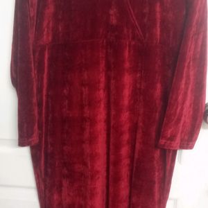 Maroon Velvet Dress