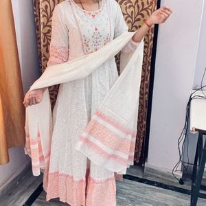 Global Desi Maxi Dress With Dupatta