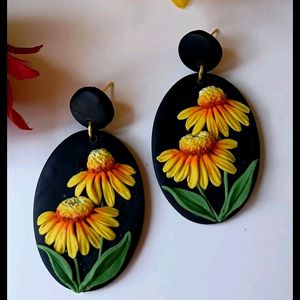 Clay Flower Earring No 6