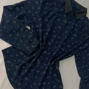 New Premium Navy Blue Heart Shirt