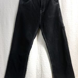 High Waist Denim Black Flared Jeans