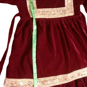 Party Wear Velevet Dhoti Frock Set