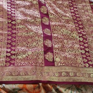 Onion Pink And Maroon Satin Banarasi