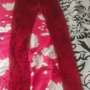 Velvet Pant Maroon Color