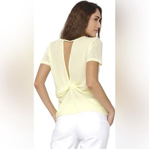 Vero ModaWomens Round Neck Cutout Back SelfPrinted