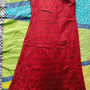 Maroon Ethenic Front Open Dress With Inner