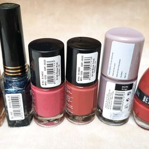 6pcs Nailpolish Combo With Top Coat