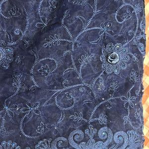 Navy Blue Pre Stitched Saree